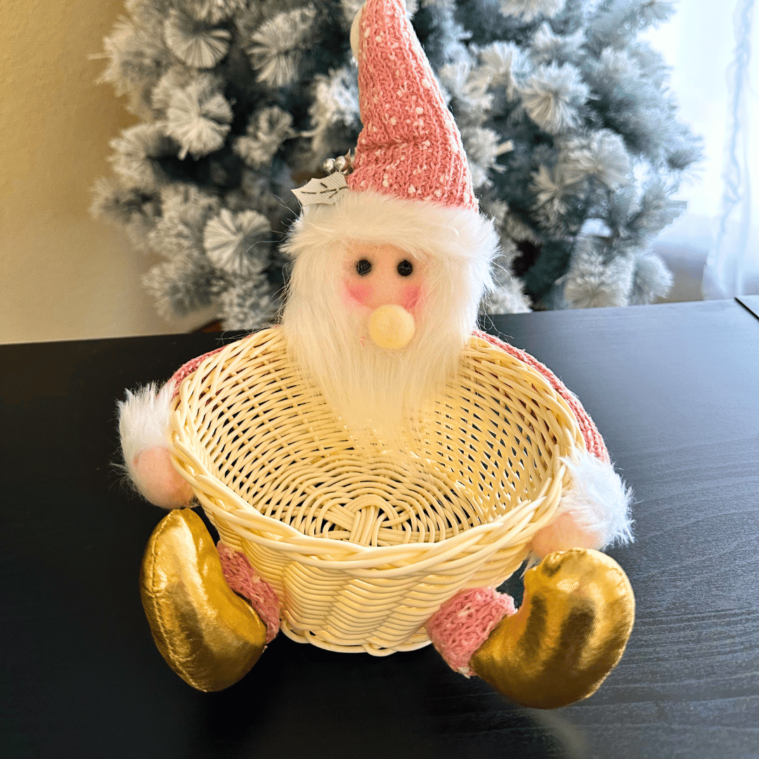 Canasto Rose Navideño - Viejo Pascuero/ Mono de Nieve - Disponible en Dreamy Home!