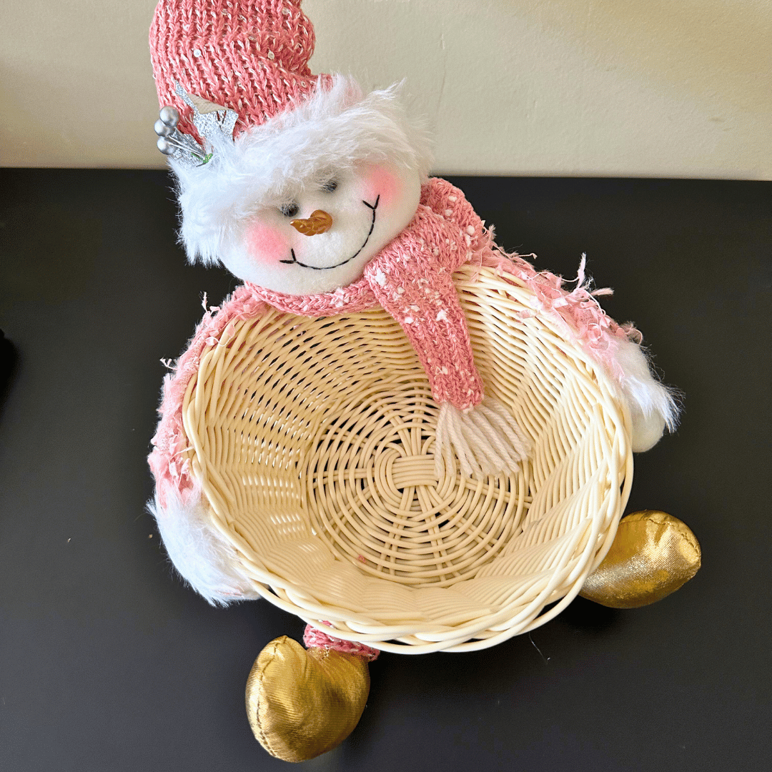 Canasto Rose Navideño - Viejo Pascuero/ Mono de Nieve - Disponible en Dreamy Home!