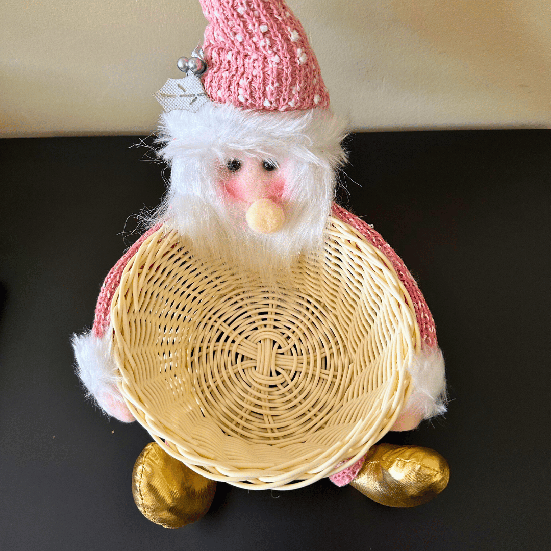 Canasto Rose Navideño - Viejo Pascuero/ Mono de Nieve - Disponible en Dreamy Home!