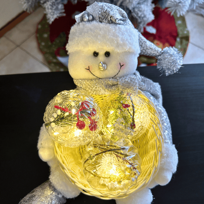 Canasto Silver Navideño - Mono de Nieve-Dreamy Home
