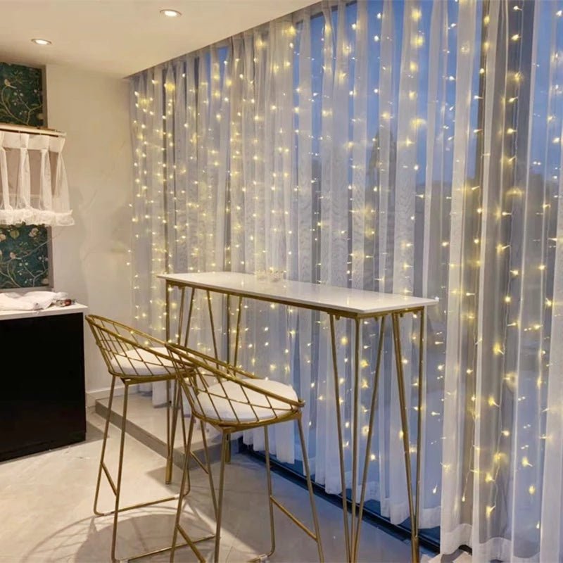 Cascada de Luces Hada - Cálidas 3x3 m 300 Leds USB Incluye Adaptador Enchufe-Dreamy Home