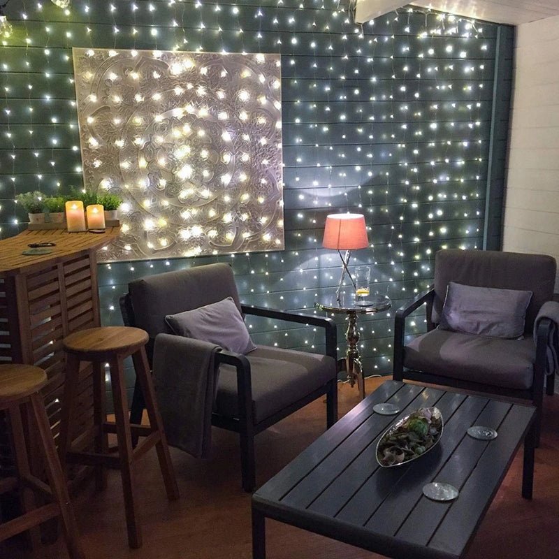 Cascada de Luces Hada - Cálidas 3x3 m 300 Leds USB Incluye Adaptador Enchufe-Dreamy Home