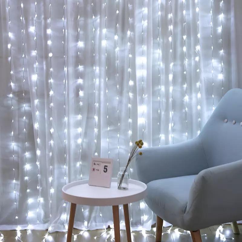 Cascada de Luces Hada - Cálidas 3x3 m 300 Leds USB Incluye Adaptador Enchufe-Dreamy Home