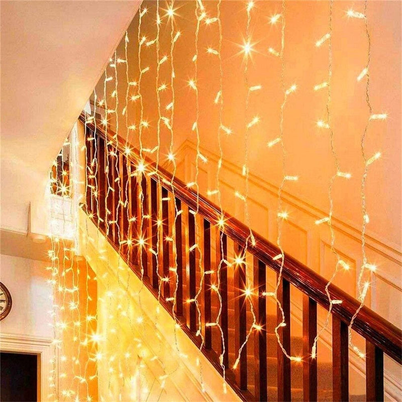 Cascada de Luces Solar - 4 m Luz Cálida/Fría/Multicolor-Dreamy Home