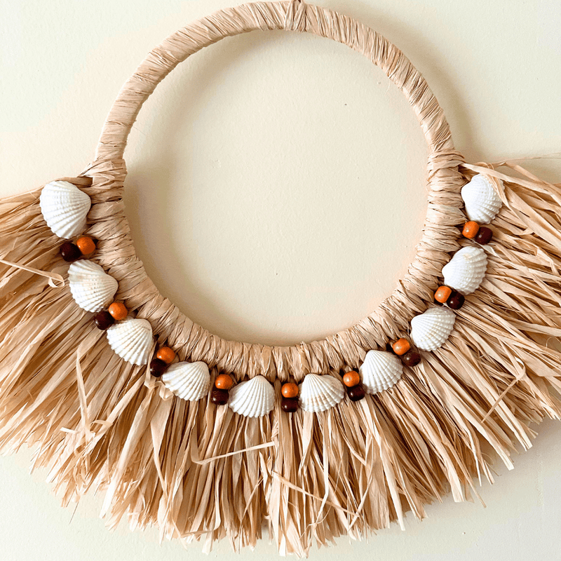 Colgante de Rafia y Conchitas - 40 x 32 cm-Dreamy Home
