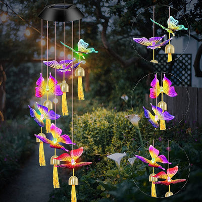 Colgante Mariposas con Campanas - IP44 Luz Multicolor-Dreamy Home