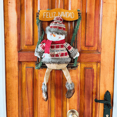 Colgante Navideño para Puerta - Viejo Pascuero/Mono de Nieve-Dreamy Home