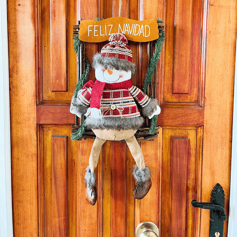 Colgante Navideño para Puerta - Viejo Pascuero/Mono de Nieve-Dreamy Home
