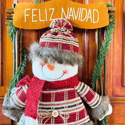 Colgante Navideño para Puerta - Viejo Pascuero/Mono de Nieve-Dreamy Home