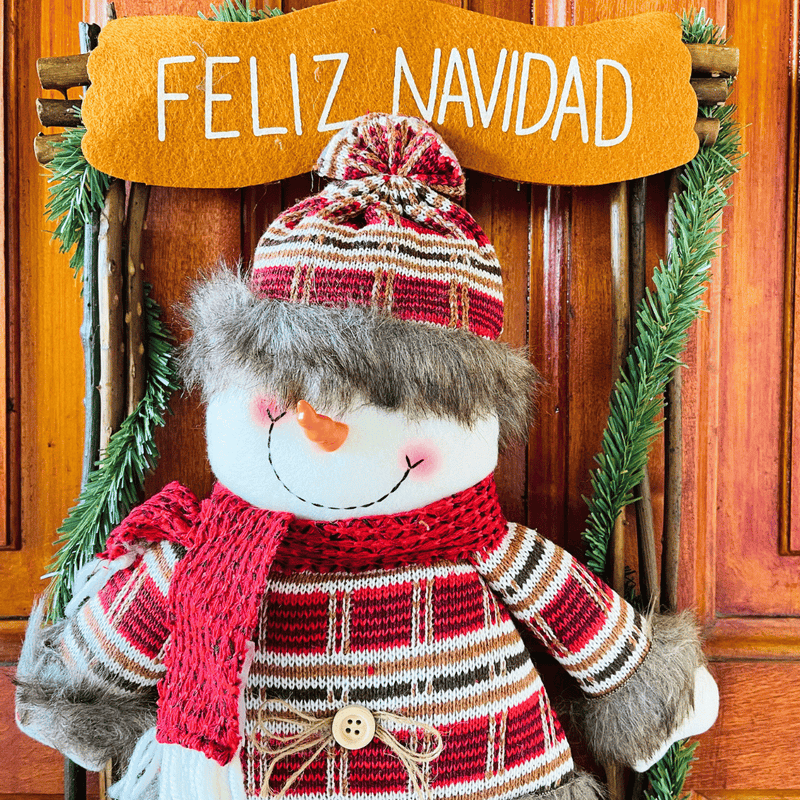 Colgante Navideño para Puerta - Viejo Pascuero/Mono de Nieve-Dreamy Home