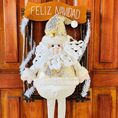 Colgante para Puerta Dorado - Papá Noel/Mono de Nieve-Dreamy Home