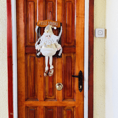 Colgante para Puerta Dorado - Papá Noel/Mono de Nieve-Dreamy Home