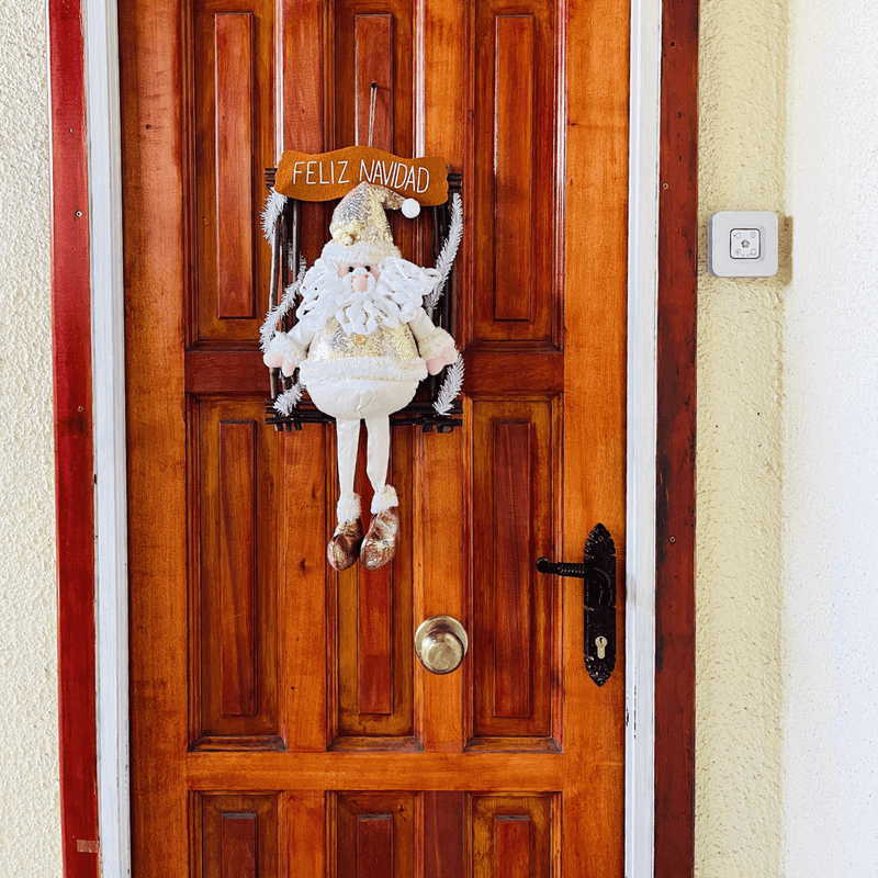 Colgante para Puerta Dorado - Papá Noel/Mono de Nieve-Dreamy Home