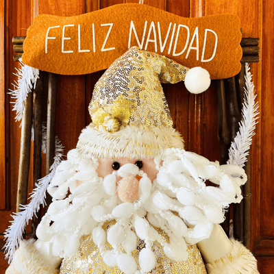 Colgante para Puerta Dorado - Papá Noel/Mono de Nieve-Dreamy Home