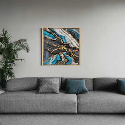 Cuadro de Resina Epóxica Diseño Peces Koi - Detalles 3D-Dreamy Home