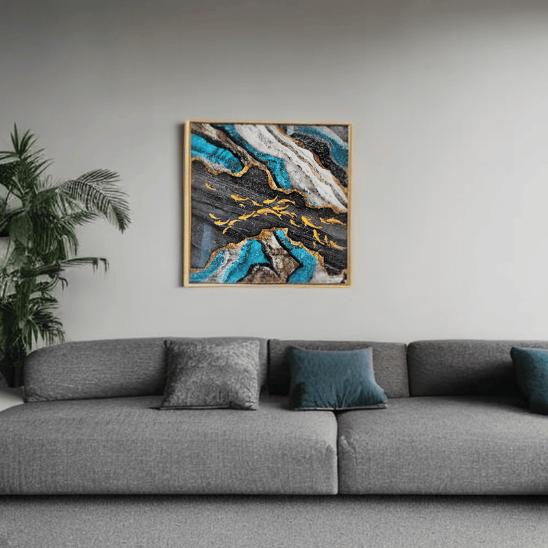 Cuadro de Resina Epóxica Diseño Peces Koi - Detalles 3D-Dreamy Home