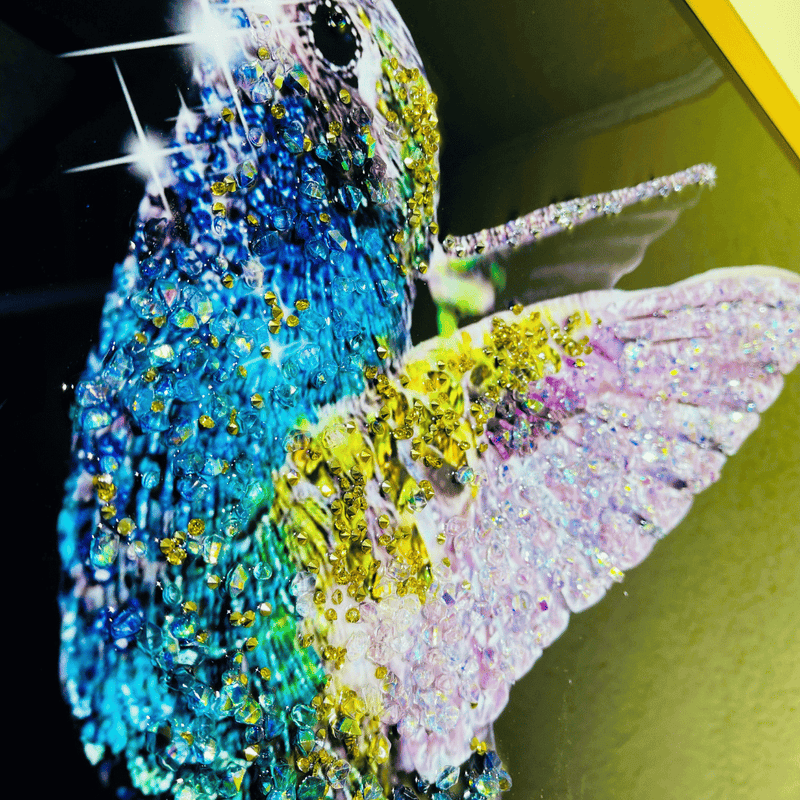 Cuadro Resina Epóxica Diseño Colibrí - 60,5 x 60,5 x 3,5 cm-Dreamy Home