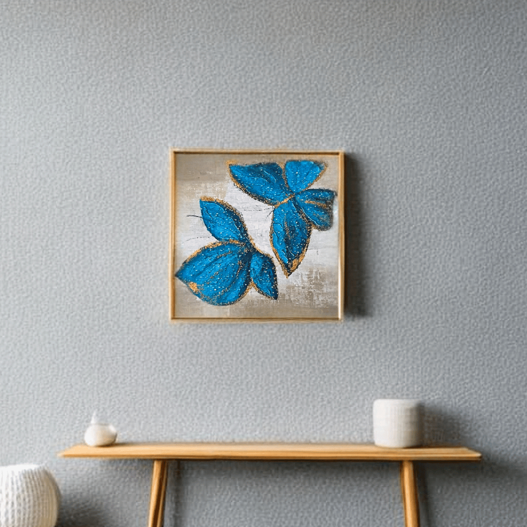 Cuadro Resina Epóxica Diseño Mariposas - 60,5 x 60,5 x 3,5 cm-Dreamy Home