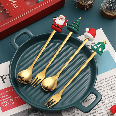 [EDICIÓN LIMITADA] Juego de Cucharas y Tenedor Coctel Navidad-Dreamy Home