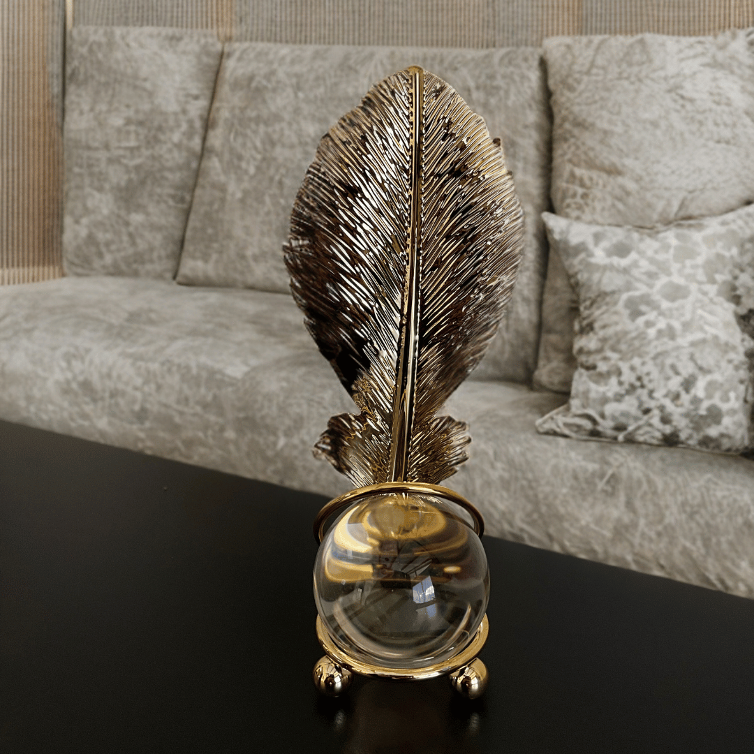 Esfera con Pluma - 8 x 5 x 15 cm-Dreamy Home