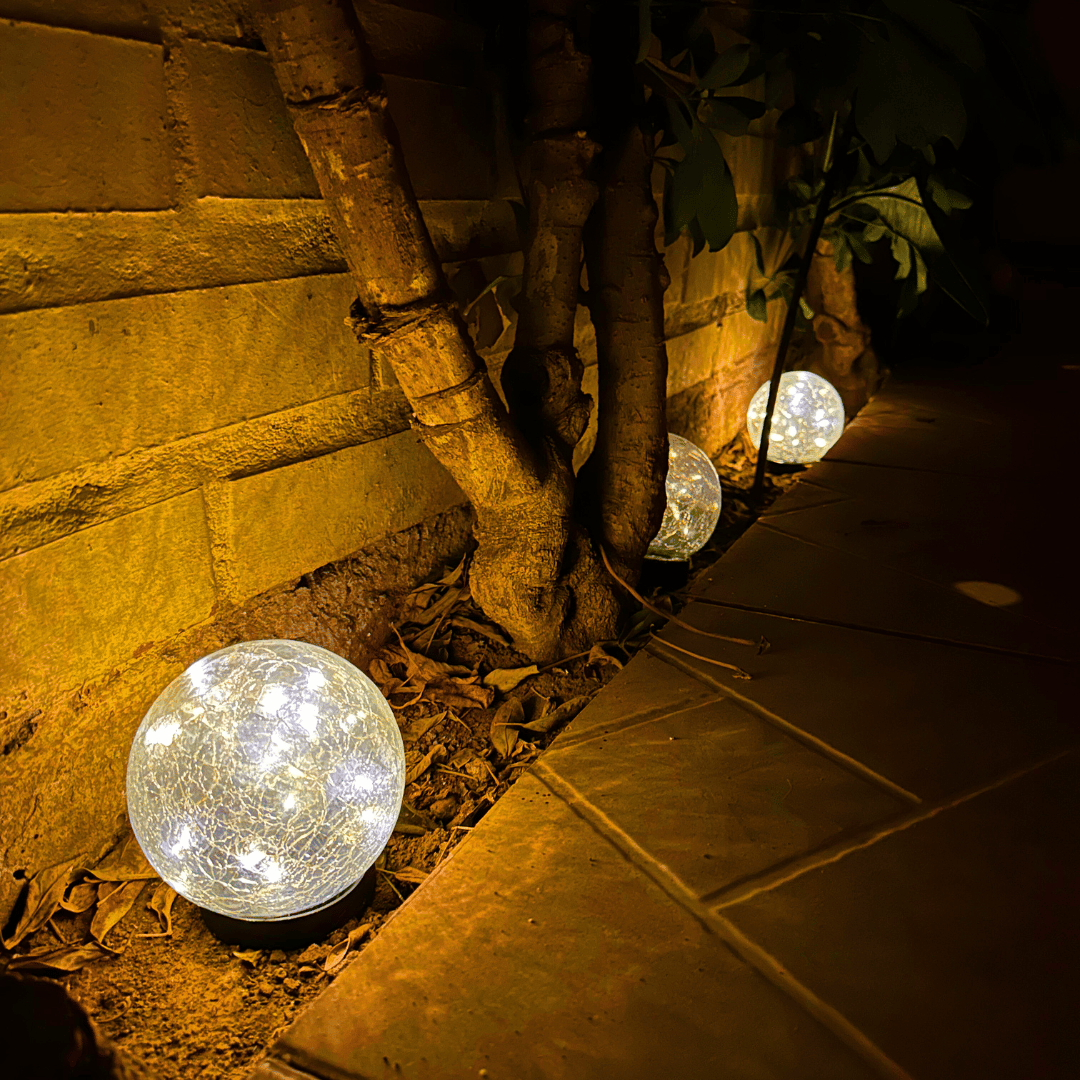 Esfera de Piso Solar - IP65 Luz Cálida 2 Un. - Disponible en Dreamy Home!