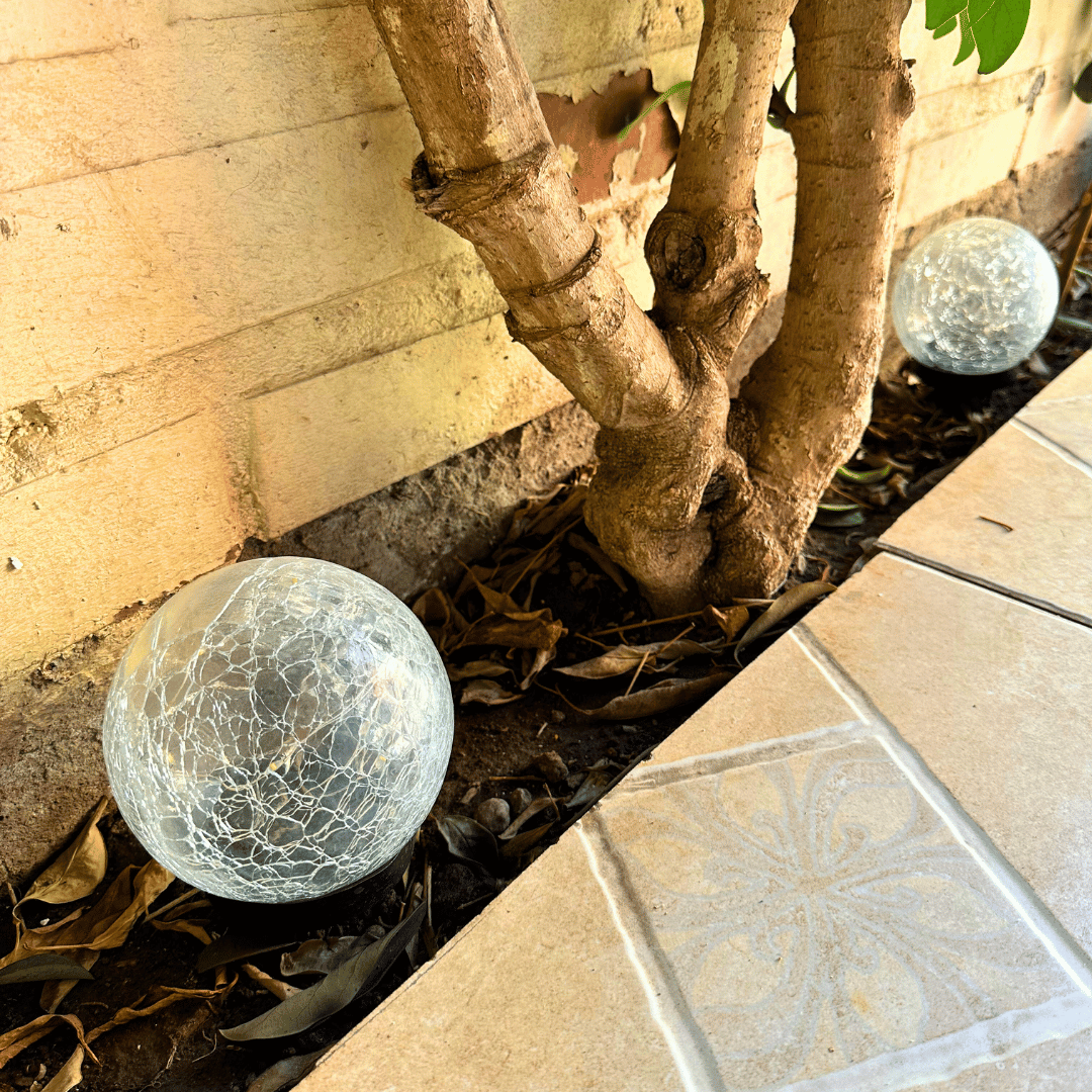 Esfera de Piso Solar - IP65 Luz Cálida 2 Un. - Disponible en Dreamy Home!
