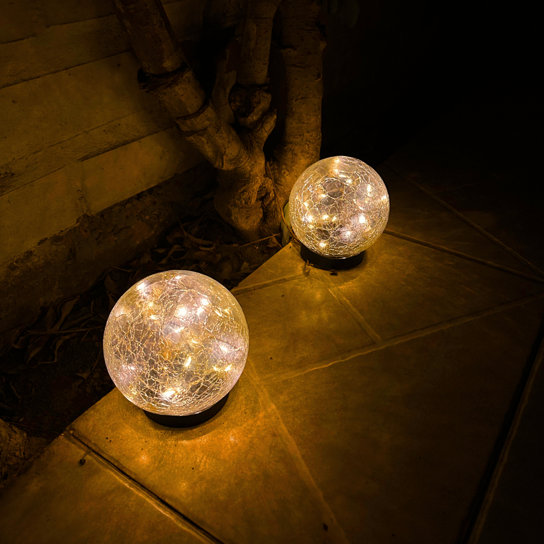 Esfera de Piso Solar - IP65 Luz Cálida 2 Un. - Disponible en Dreamy Home!