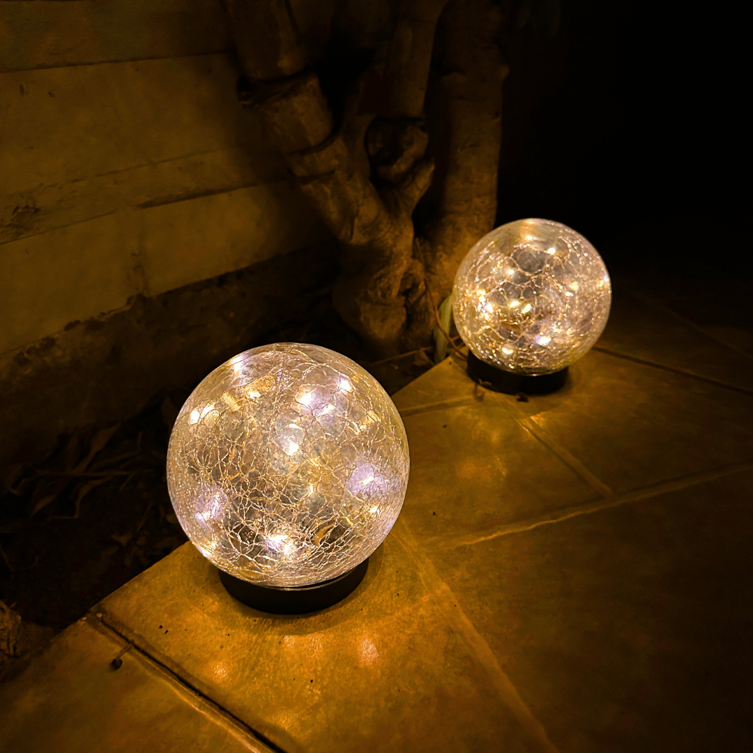 Esfera de Piso Solar - IP65 Luz Cálida 2 Un. - Disponible en Dreamy Home!