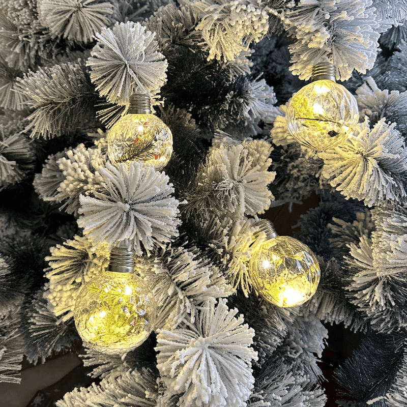 Esferas Navideñas Texturizadas A Pilas - Luz Cálida-Dreamy Home
