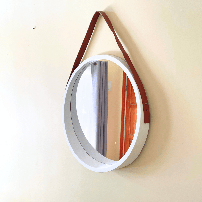 Espejo Redondo Irregular con Colgante - 50 cm Diámetro-Dreamy Home
