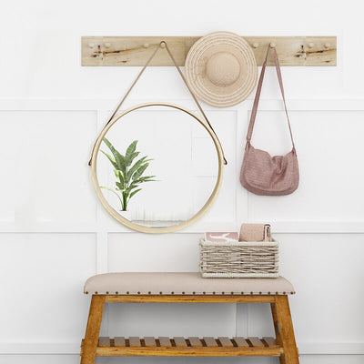 Espejo Redondo Irregular con Colgante - 50 cm Diámetro-Dreamy Home