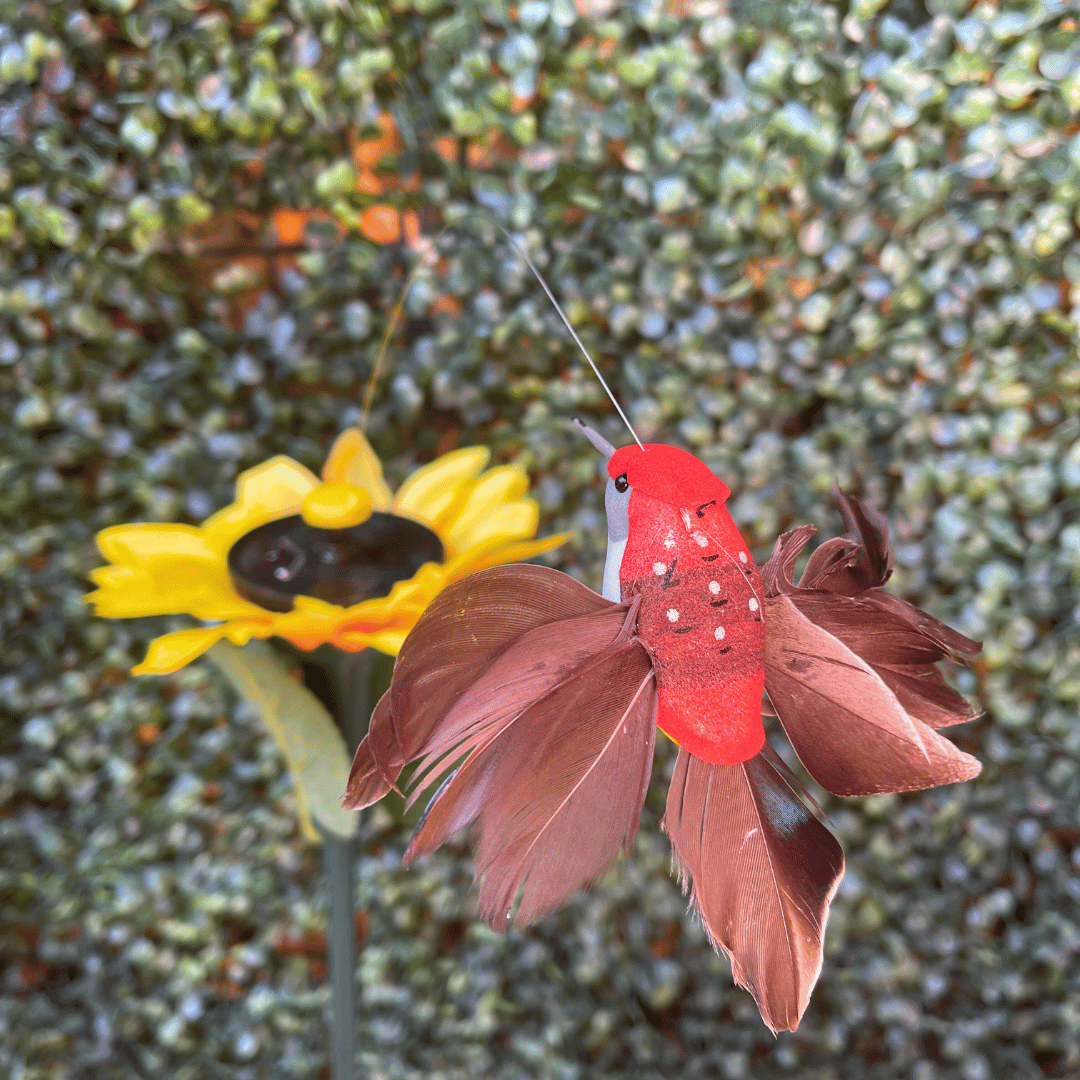 Estaca Girasol con Ave Voladora Solar - Colibrí IP65-Dreamy Home