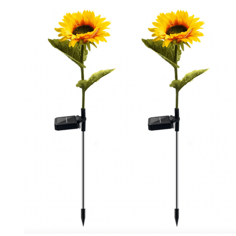 Estacas Girasoles Solares - Luz Cálida 2 Un. Altura 67 cm IP44-Dreamy Home