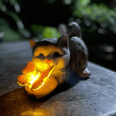 Estatua Michi Solar - Luz Cálida IP65-Dreamy Home