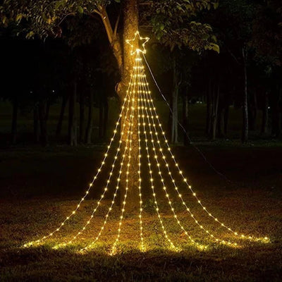 Estrella Navidad Enchufe - 3 m Luz Cálida/Fría/Multicolor 300 luces-Dreamy Home
