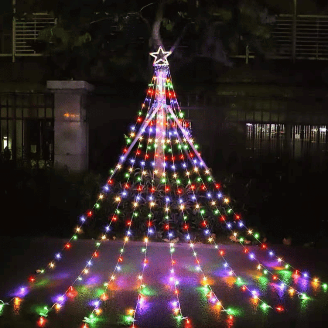 Estrella Navidad Enchufe - 3 m Luz Cálida/Multicolor 300 luces - Disponible en Dreamy Home!