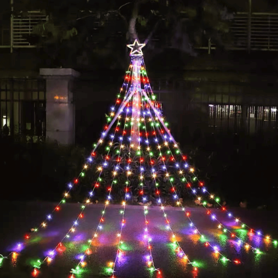 Estrella Navidad Solar - 3 m Luz Cálida/Multicolor 300 Leds - Disponible en Dreamy Home!
