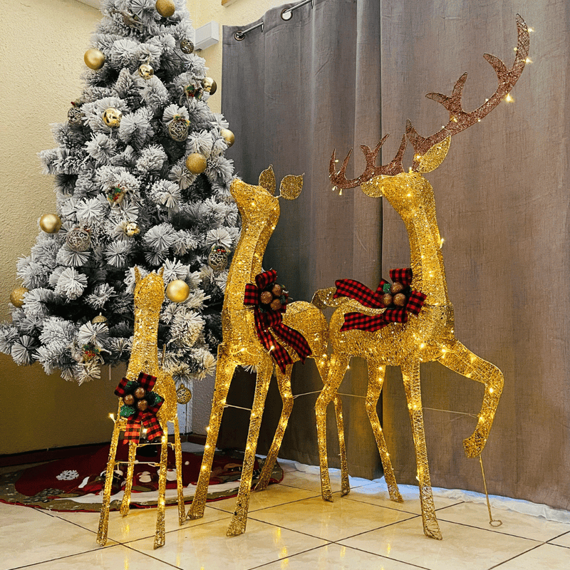 Familia de Renos Gold Glow - Luz Cálida Incluye Pilas-Dreamy Home