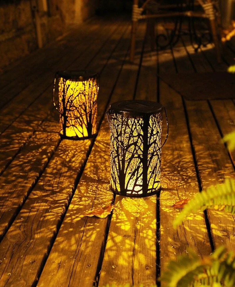 Farol Metálico Diseño Bosque - IP65 Resistente al Óxido Luz Cálida-Dreamy Home
