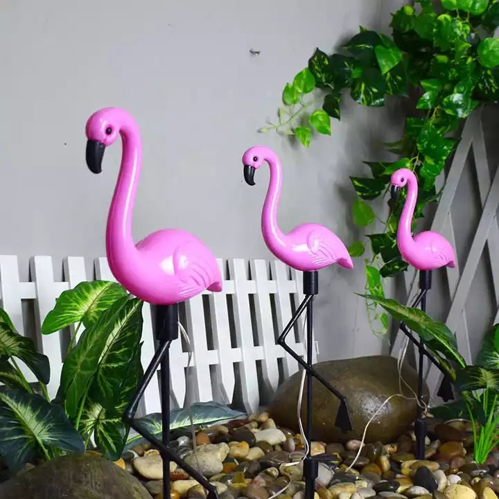 Flamencos Solares - 3 Unidades IP65 Luz Cálida-Dreamy Home