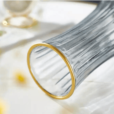 Florero Decorativo Detalle Dorado - Vidrio-Dreamy Home