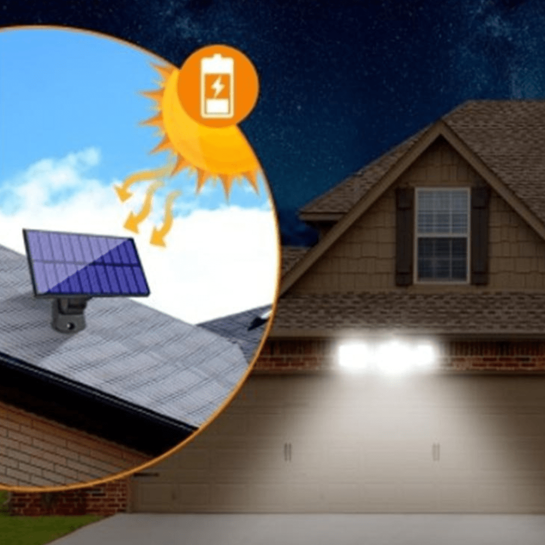 Foco Triple Solar - 120W Luz Fría Sensor de Movimiento IP65-Dreamy Home