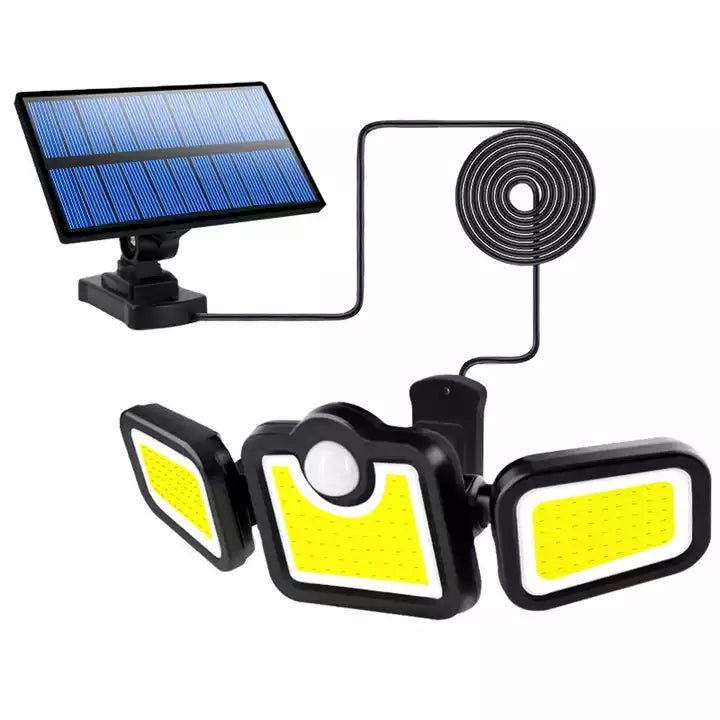 Foco Triple Solar - 120W Luz Fría Sensor de Movimiento IP65-Dreamy Home