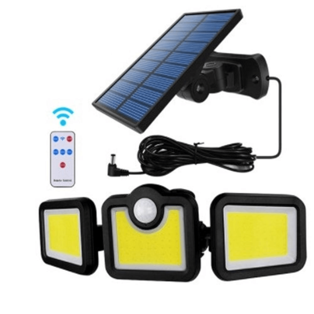 Foco Triple Solar - 120W Luz Fría Sensor de Movimiento IP65-Dreamy Home