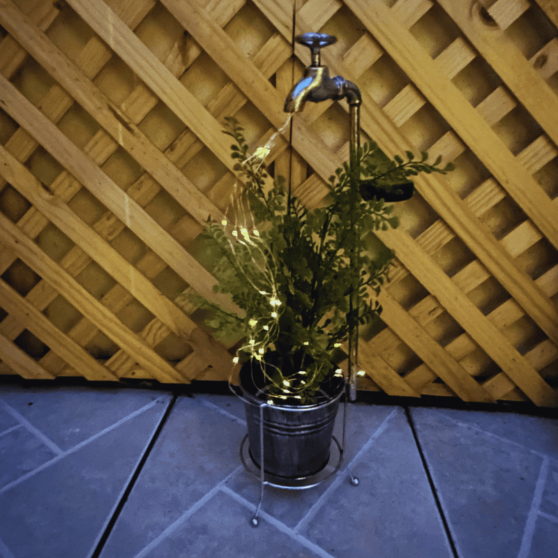 Grifo de Agua Solar - Luz Cálida IP65 60 cm Metal-Dreamy Home