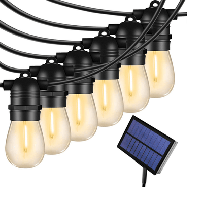 Guirnalda de Ampolletas Solar Pro - 5 Metros 10 Ampolletas Luz Cálida IP65 Panel Híbrido-Dreamy Home