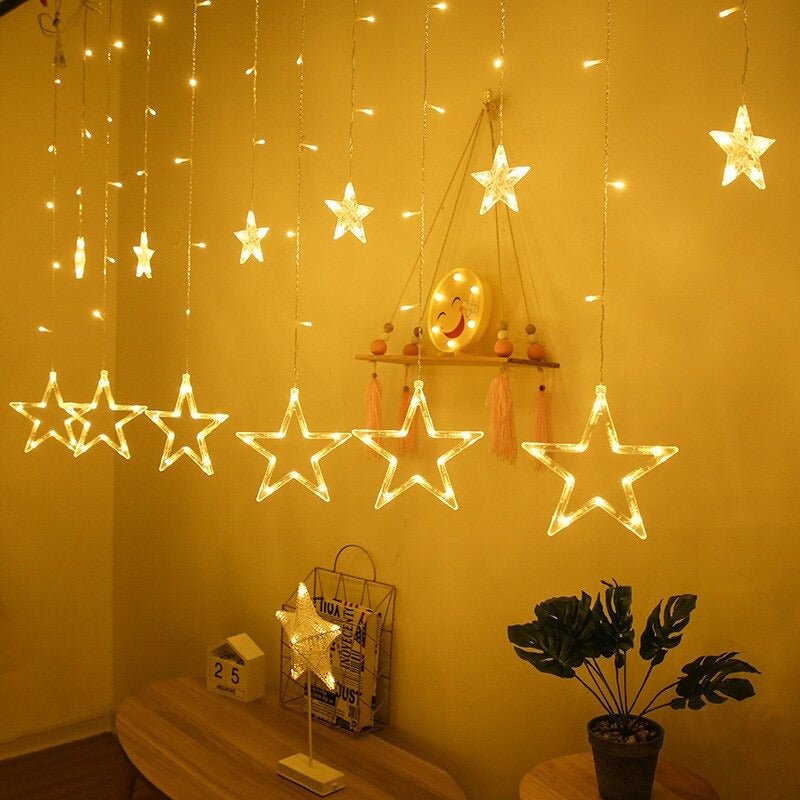 Guirnalda de Estrellas - 3 m 11 Luces Incluye Adaptador USB-Dreamy Home