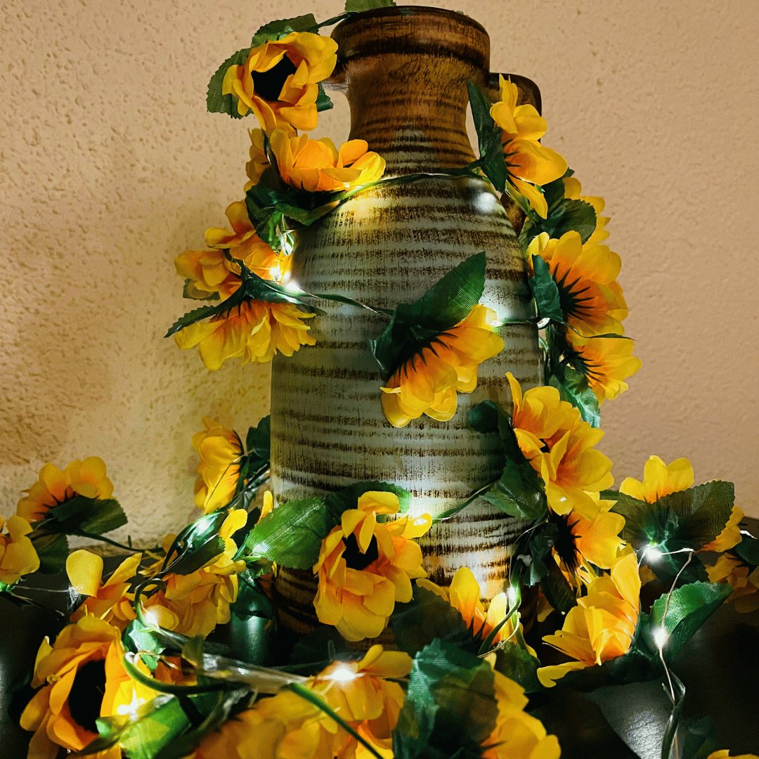 3PC Guirnalda De Otoño De 10FT, Decoraciones Otoñales Para Hogar, 60 Luces LED Con Hojas De Arce