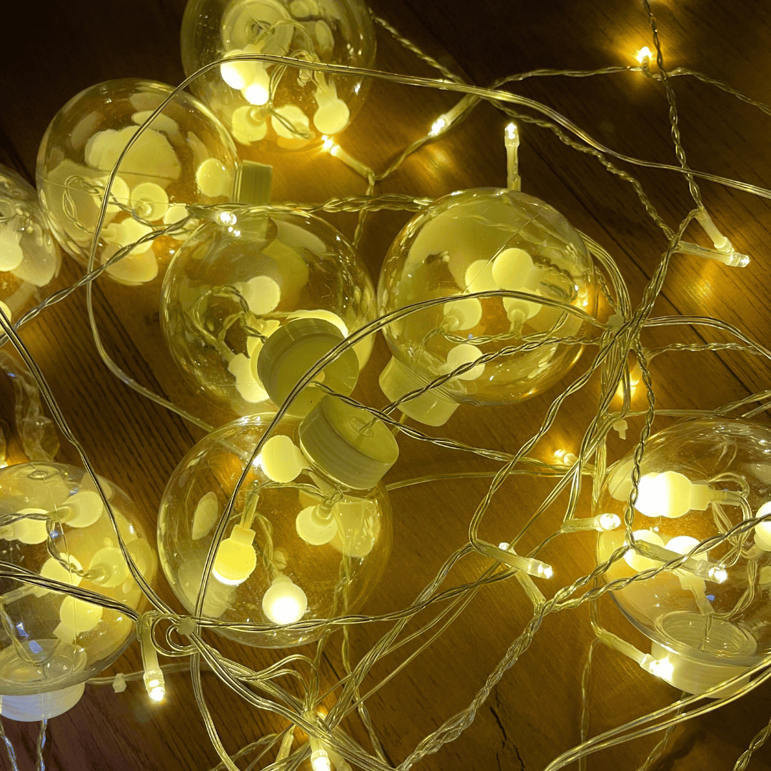 Guirnalda de Pelotitas - 4 m Luz Cálida Incluye Adaptador USB-Dreamy Home