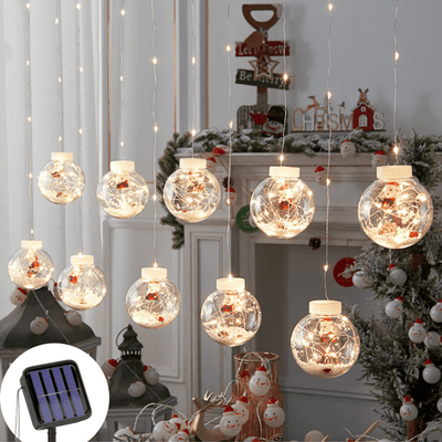 Guirnalda de Pelotitas Navidad Solar - 10 Ampolletas 3 m Luz Cálida-Dreamy Home